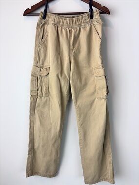 PLACE Boys Cargo Pants Khaki Beige Size 12 Elastic Waist Utility Pockets